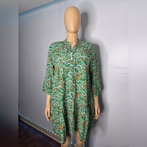 Dream ValleyGreen Paisley V-Neck Dress Size US/2X